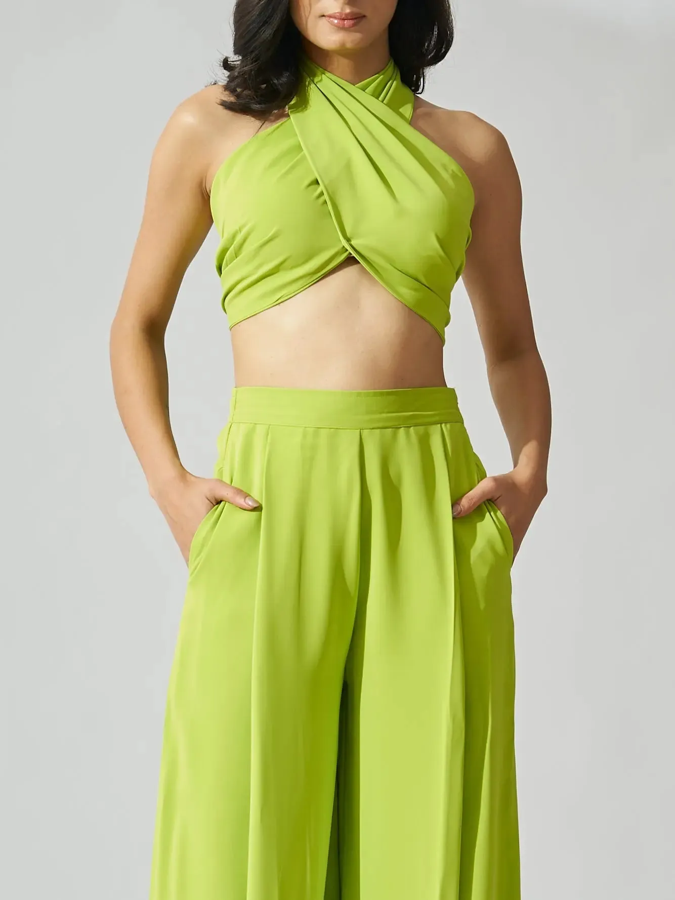 Stella Scarf Top With Flared Pants
