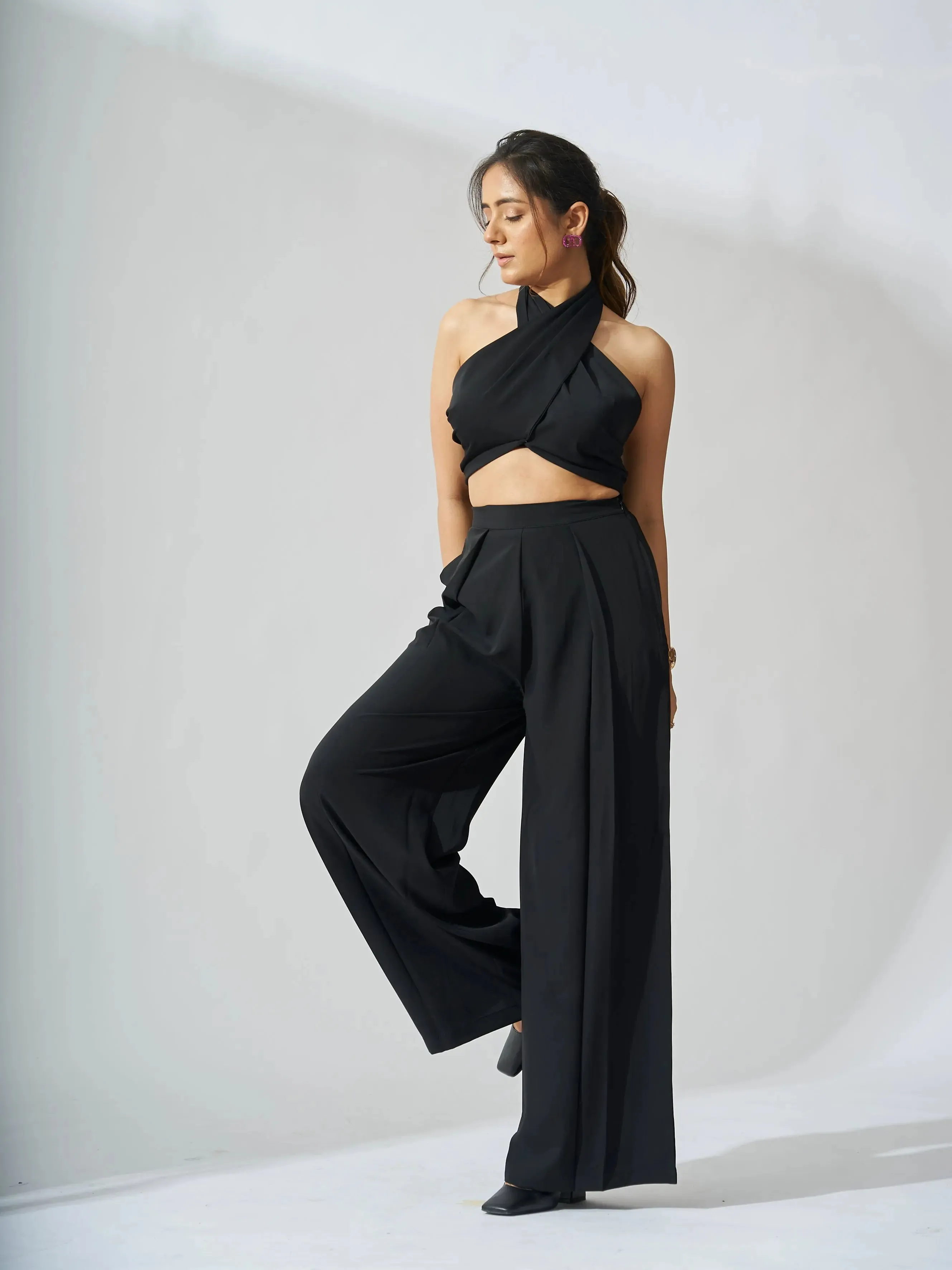 Stella Scarf Top With Flared Pants