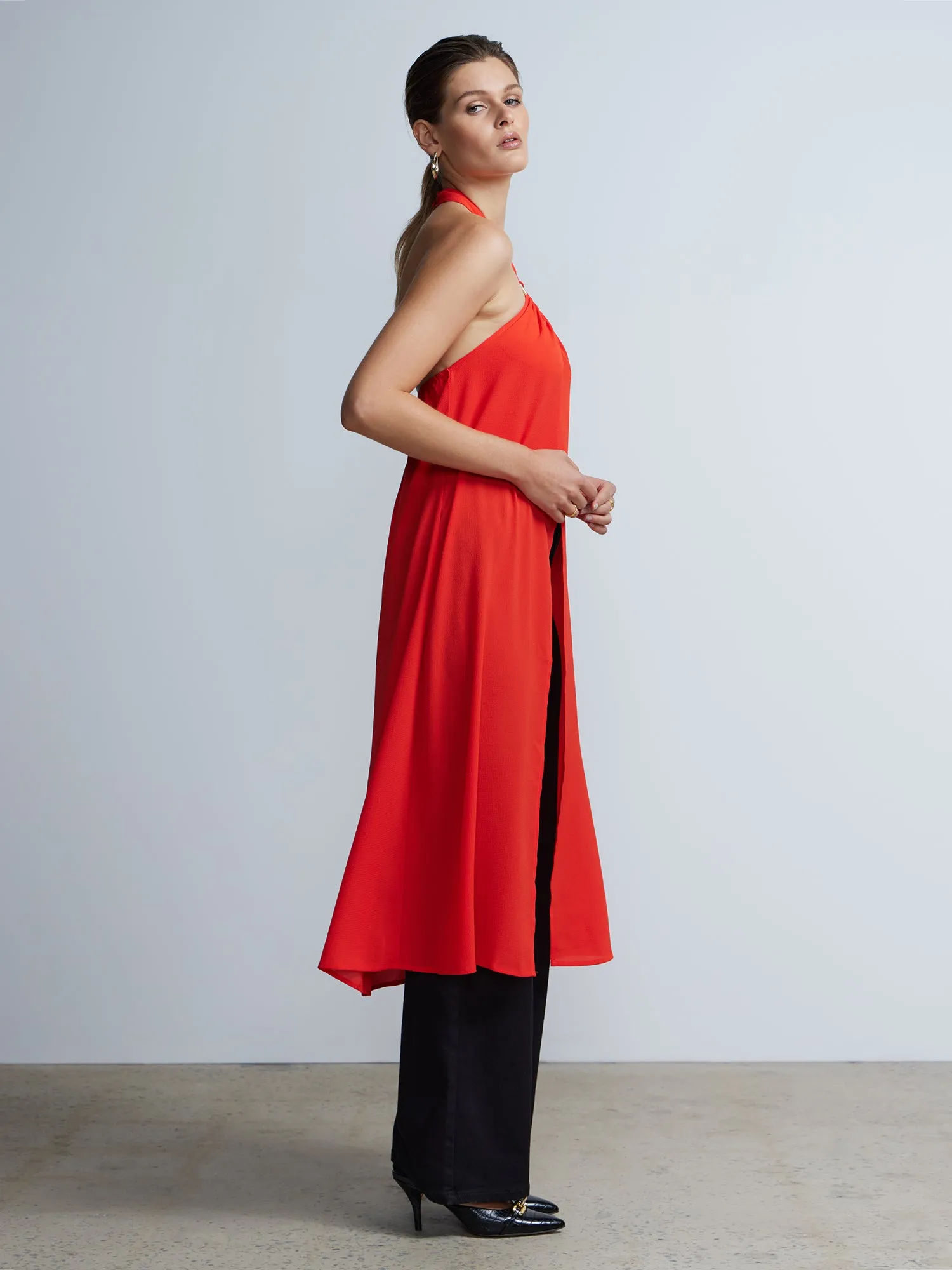 Strapless Halter Neck Split Top