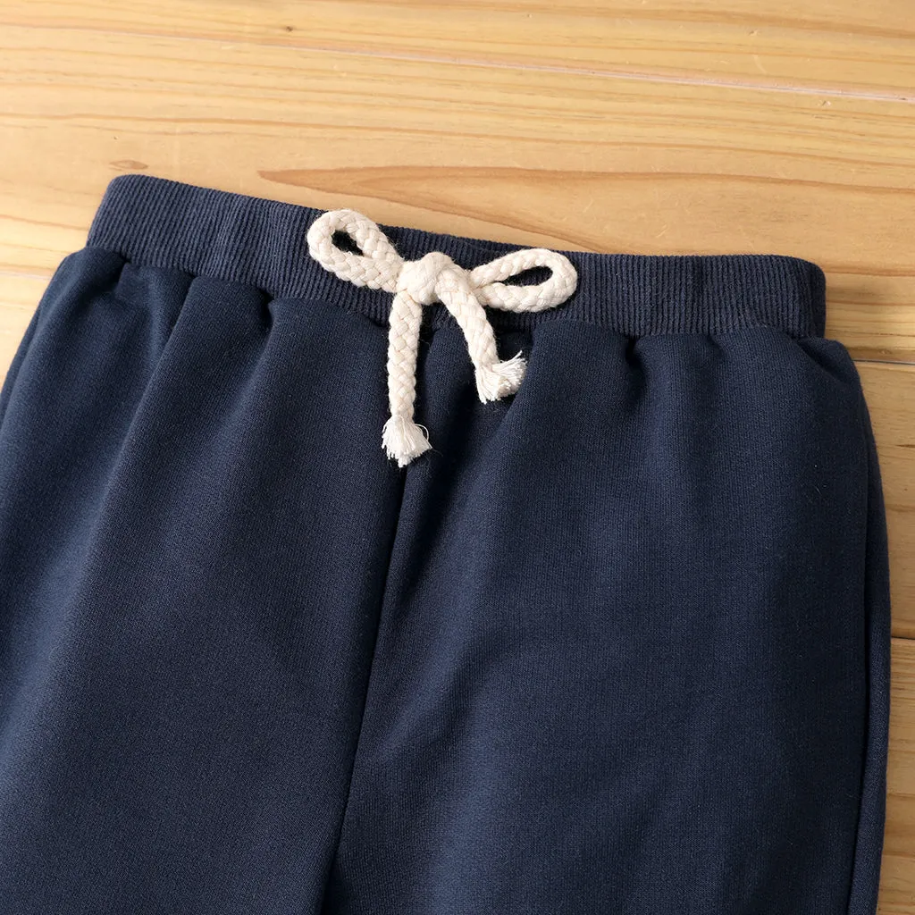 Toddler Boy Solid Color Casual Joggers Pants Sporty Sweatpants for Spring and Autumn