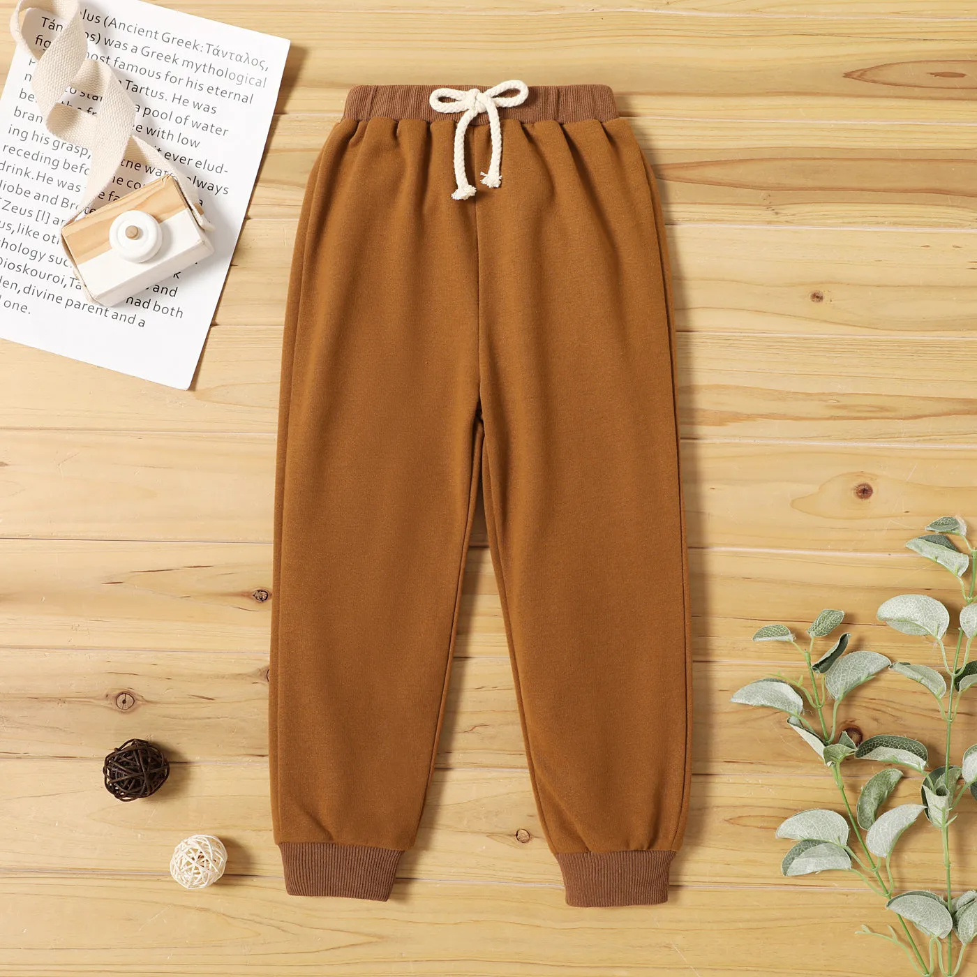 Toddler Boy Solid Color Casual Joggers Pants Sporty Sweatpants for Spring and Autumn