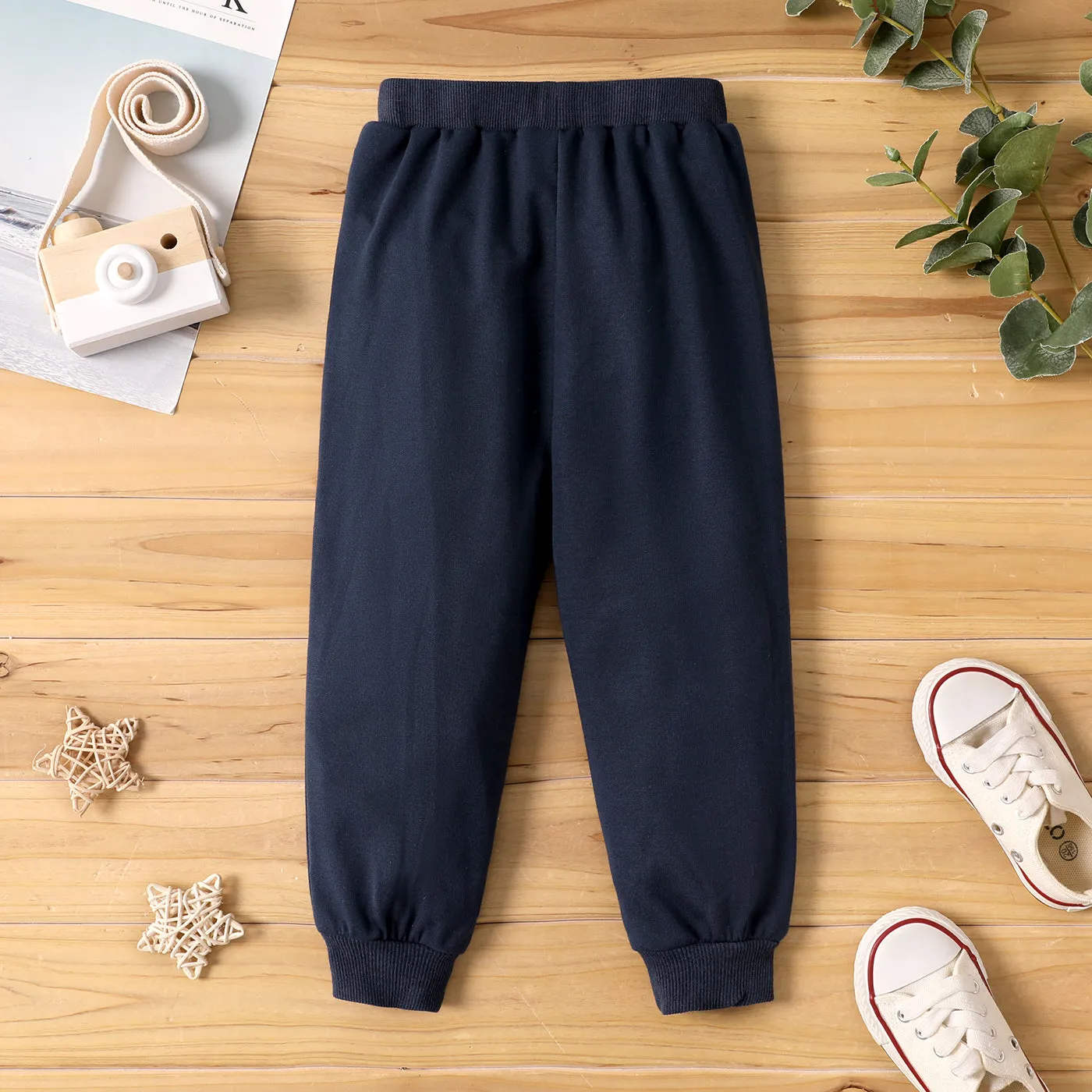 Toddler Boy Solid Color Casual Joggers Pants Sporty Sweatpants for Spring and Autumn