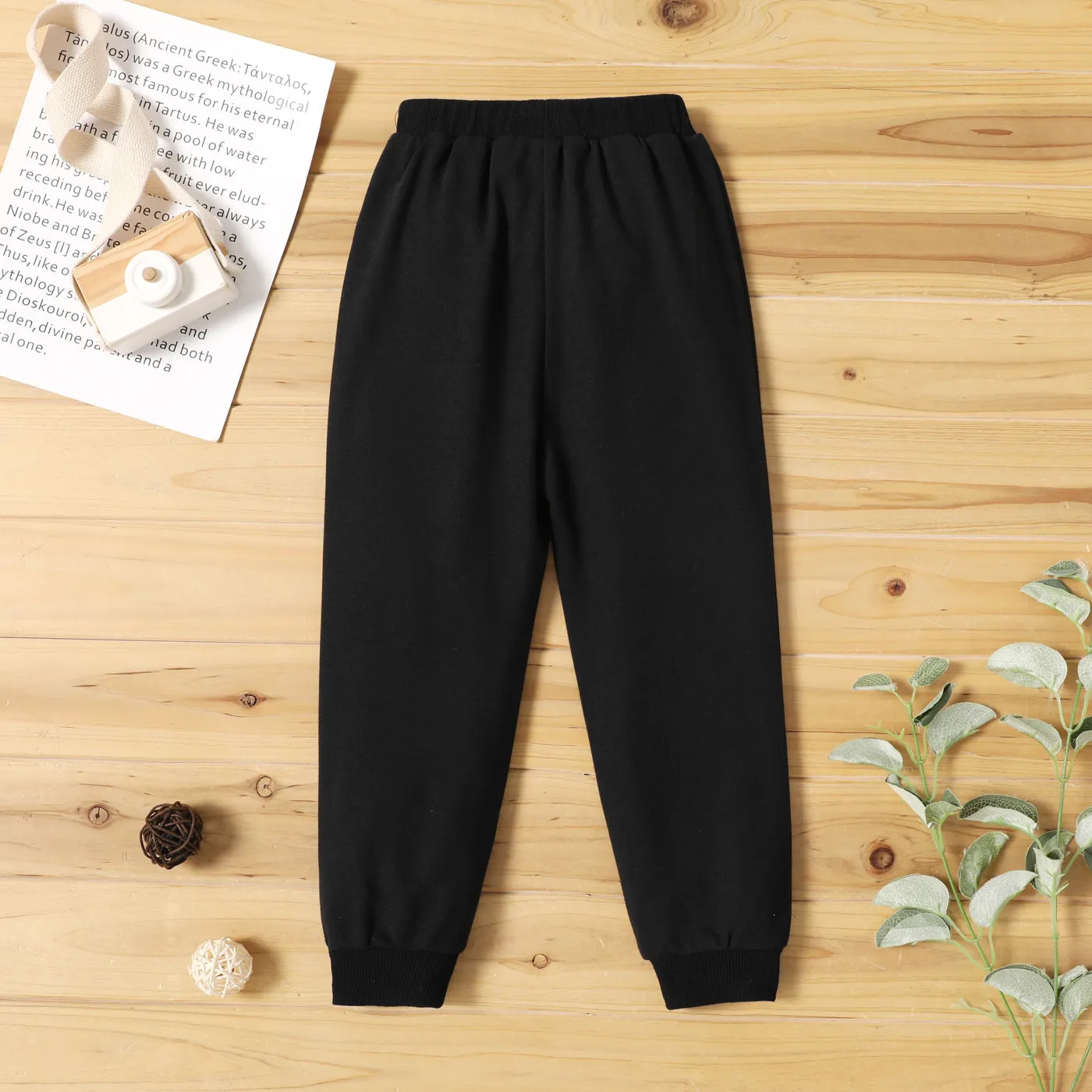 Toddler Boy Solid Color Casual Joggers Pants Sporty Sweatpants for Spring and Autumn
