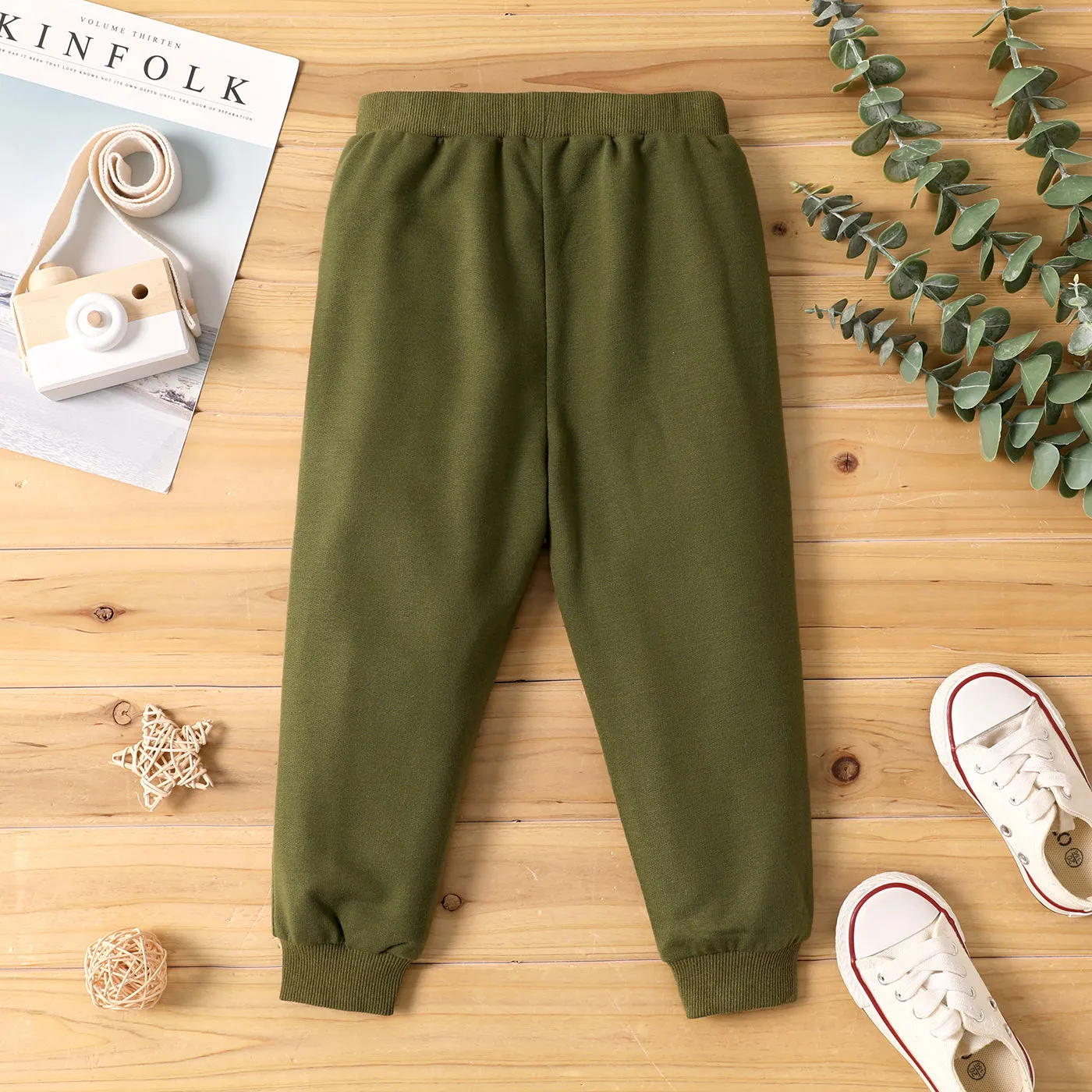 Toddler Boy Solid Color Casual Joggers Pants Sporty Sweatpants for Spring and Autumn