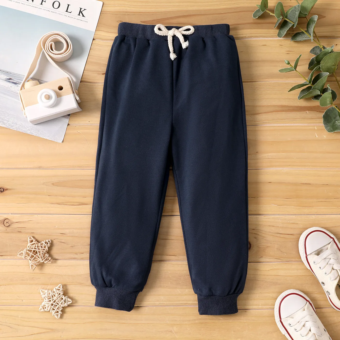 Toddler Boy Solid Color Casual Joggers Pants Sporty Sweatpants for Spring and Autumn