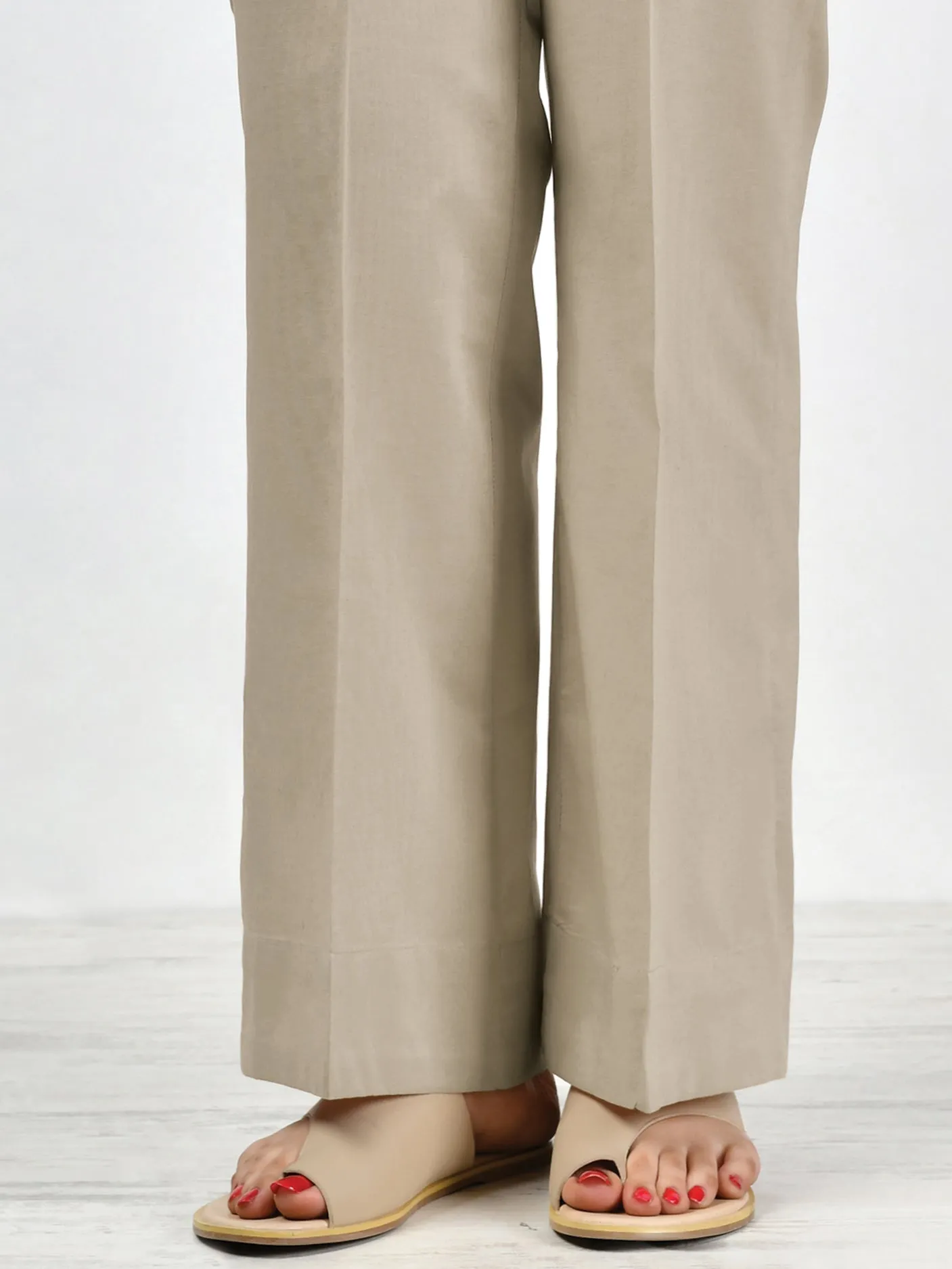 Unstitched Winter Cotton Trouser - Light Brown
