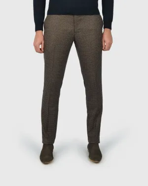 VINCENT & FRANKS S217020058CVF BRN CHECK SLIM TROUSER