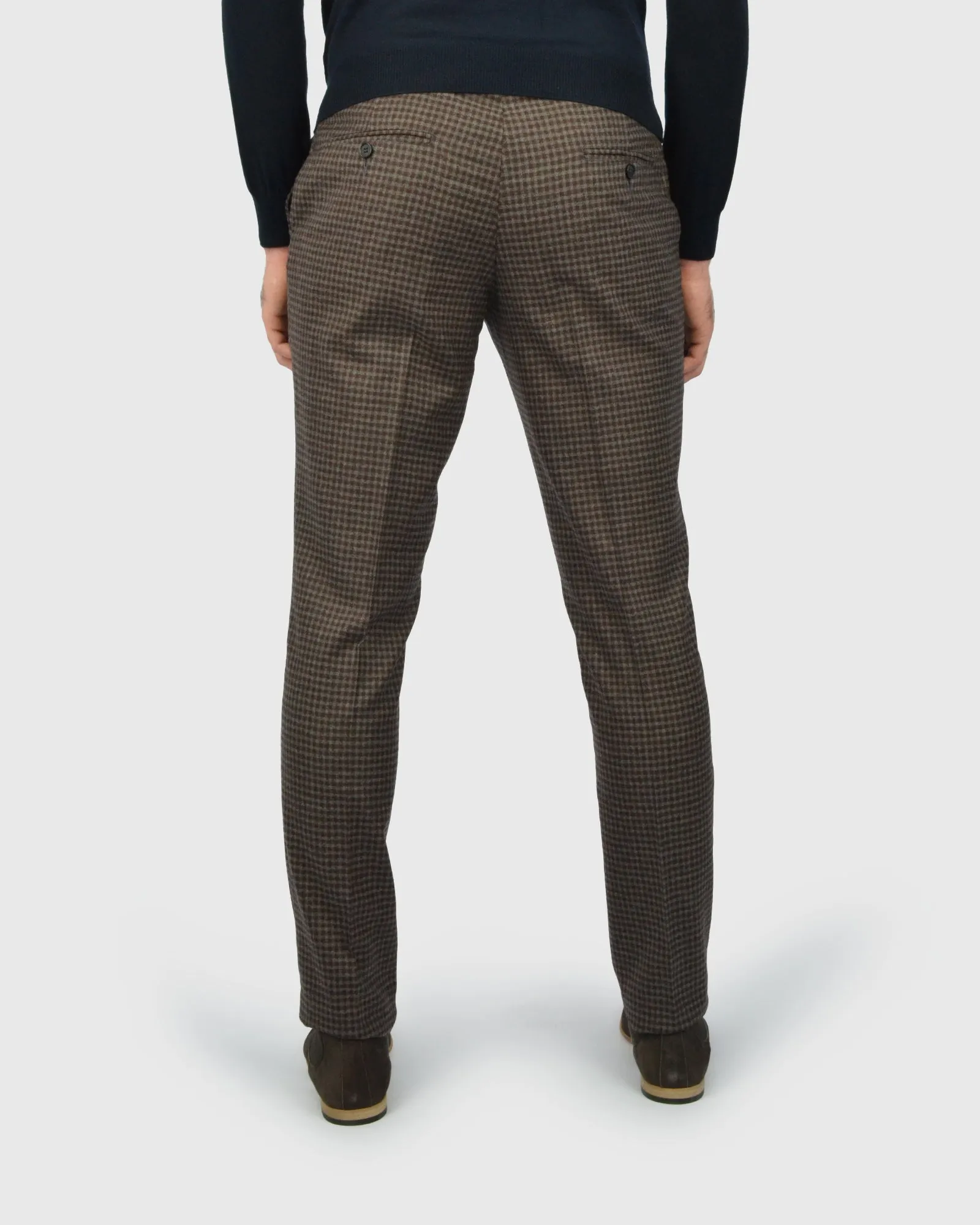 VINCENT & FRANKS S217020058CVF BRN CHECK SLIM TROUSER