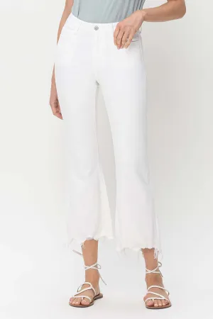 Vintage Highrise Frayed Flare Hem Jeans