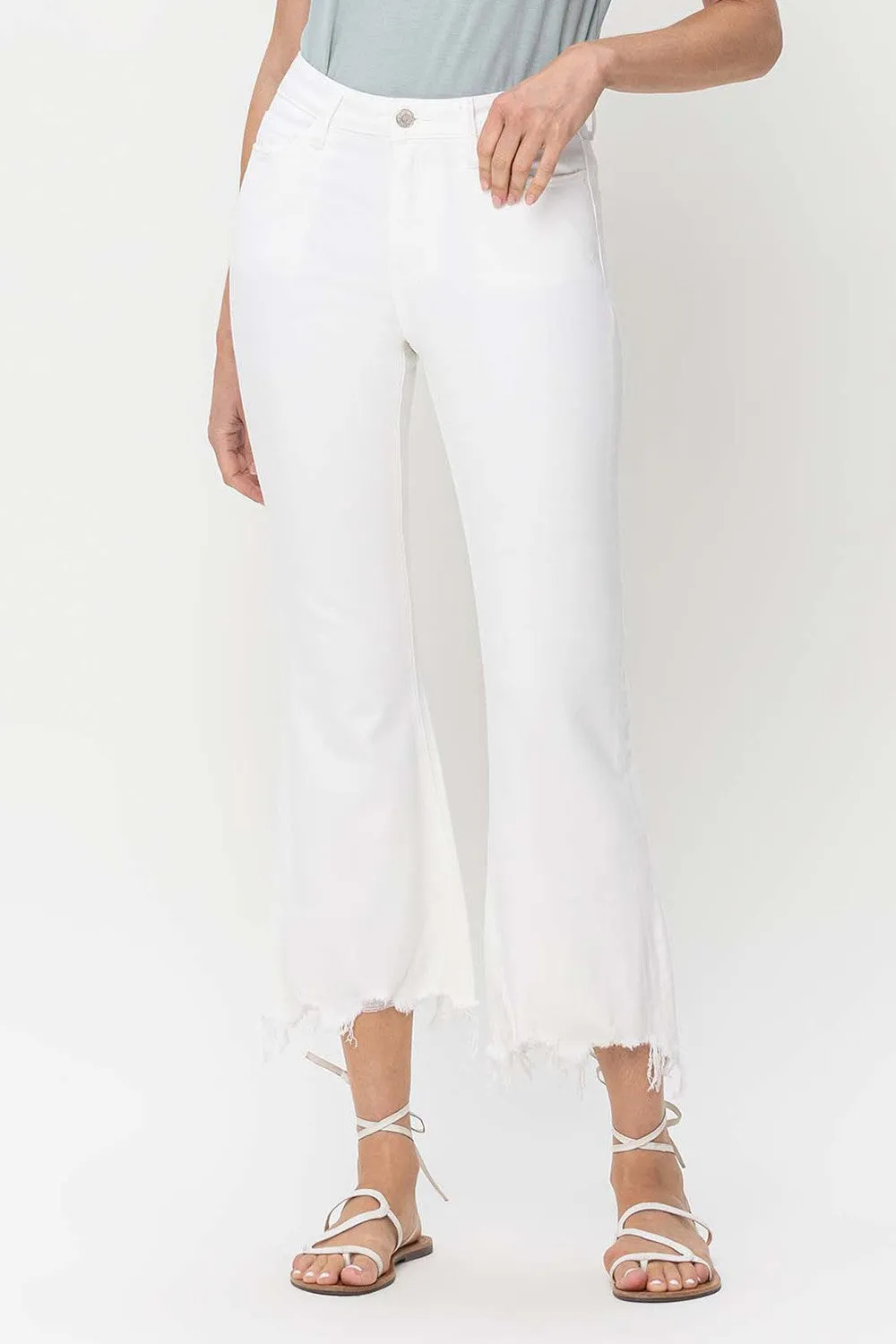 Vintage Highrise Frayed Flare Hem Jeans