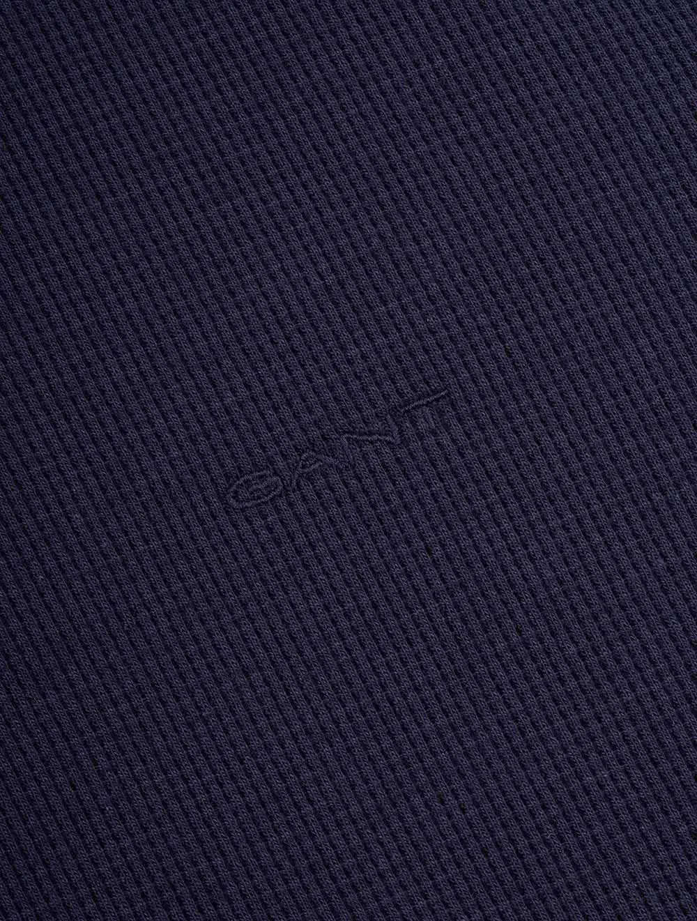 Waffle Texture Short Sleeve Pique Polo Evening Blue