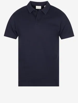 Waffle Texture Short Sleeve Pique Polo Evening Blue