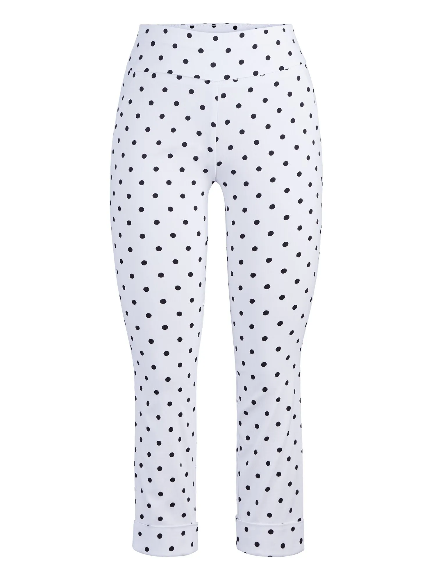 Whitney High-Waisted Pull-On Capri Pant - Dot Print
