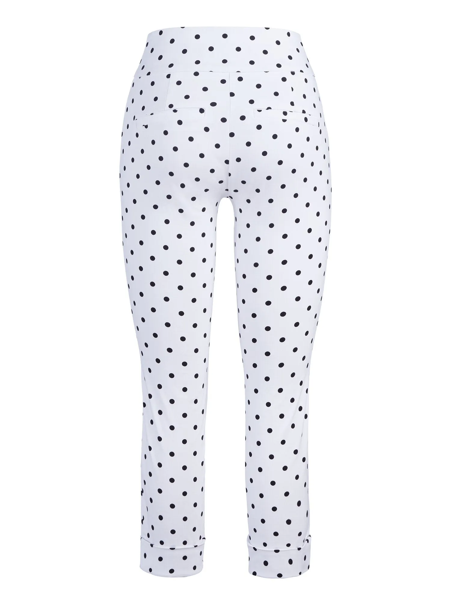 Whitney High-Waisted Pull-On Capri Pant - Dot Print