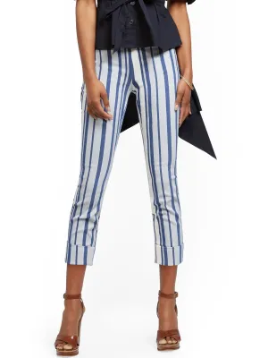 Whitney High-Waisted Pull-On Capri Pant - Stripe
