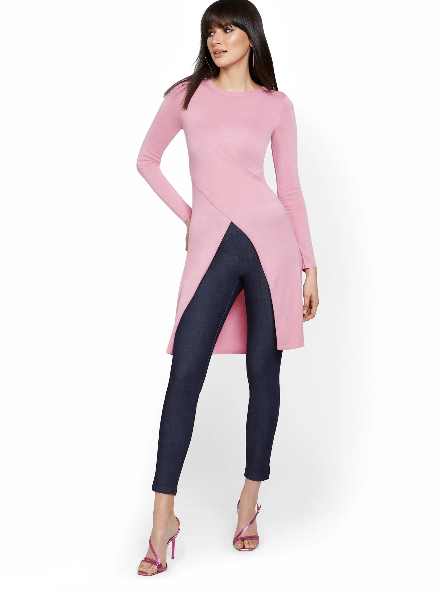 Whitney High-Waisted Pull-On Slim-Leg Ankle Pant - Navy
