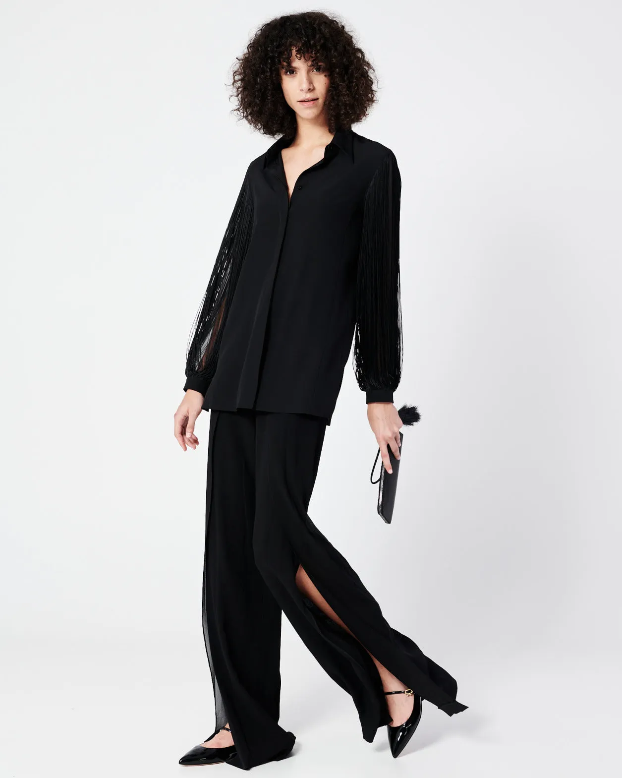 Wide Silk Georgette Pants