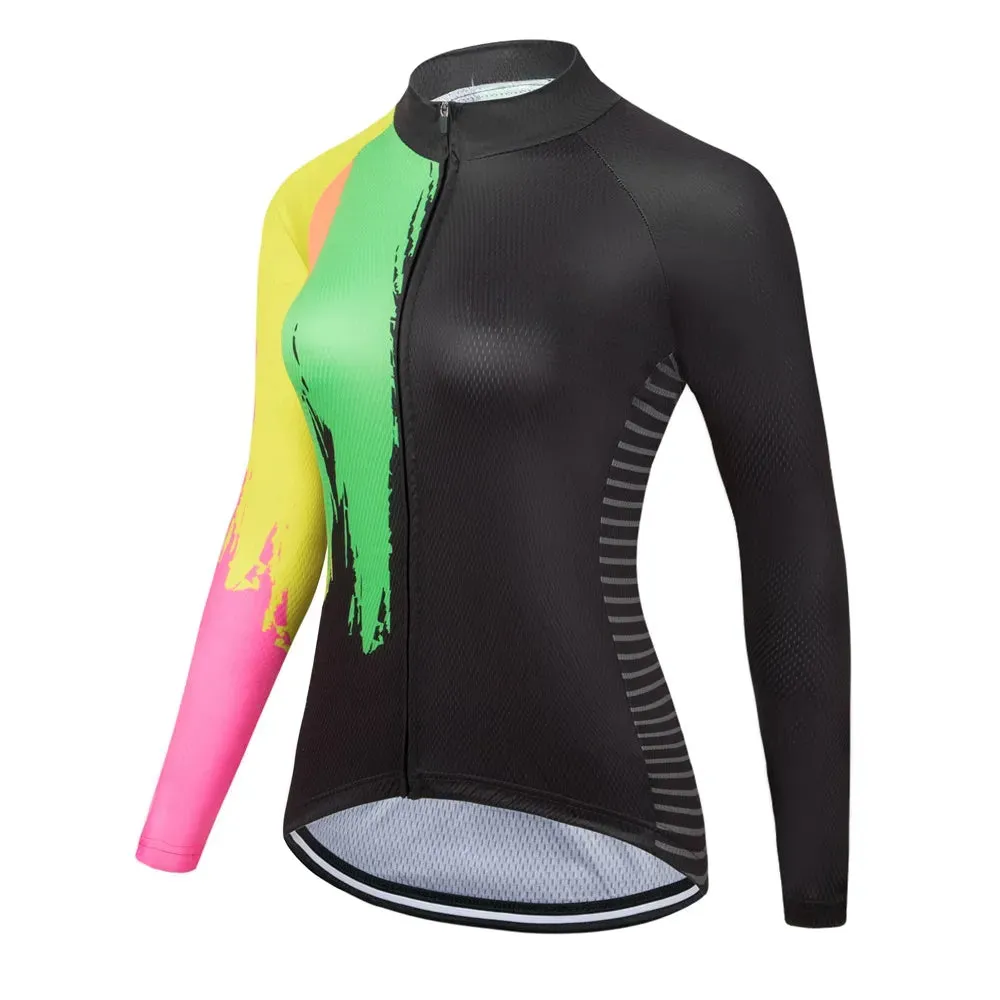 Women's Fashion Long Sleeve Cycling Jersey Sets 2023 Conjunto Feminino Ciclismo Short Pants Gel Pad Summer
