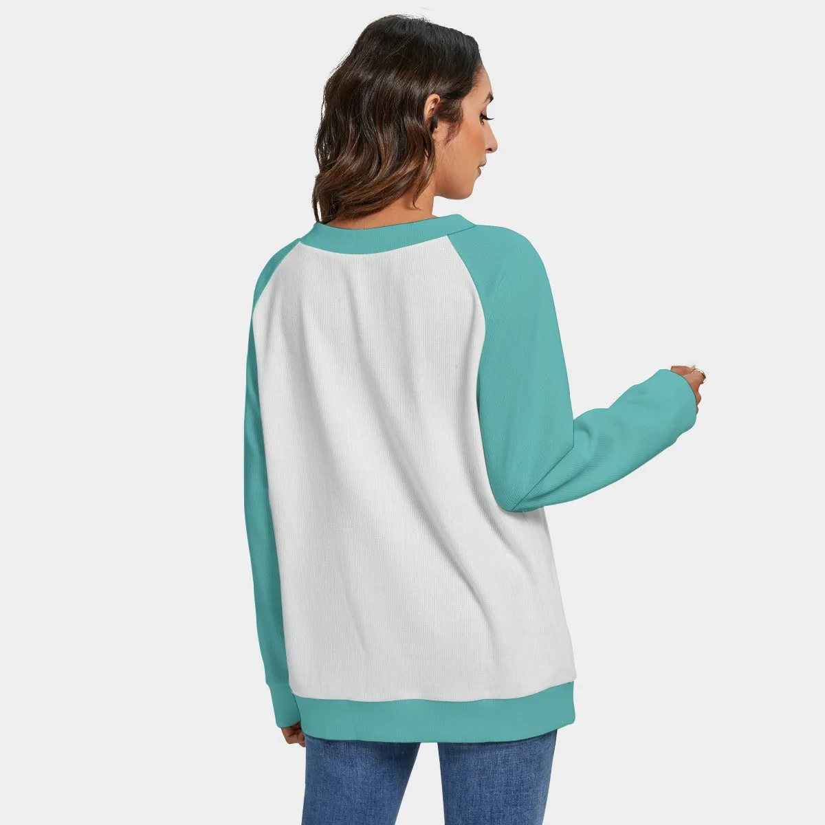 Women's Retro Cat Sweater | 50s Turquoise Cat Print Knit Sweater | Vintage Cat Lover Pullover