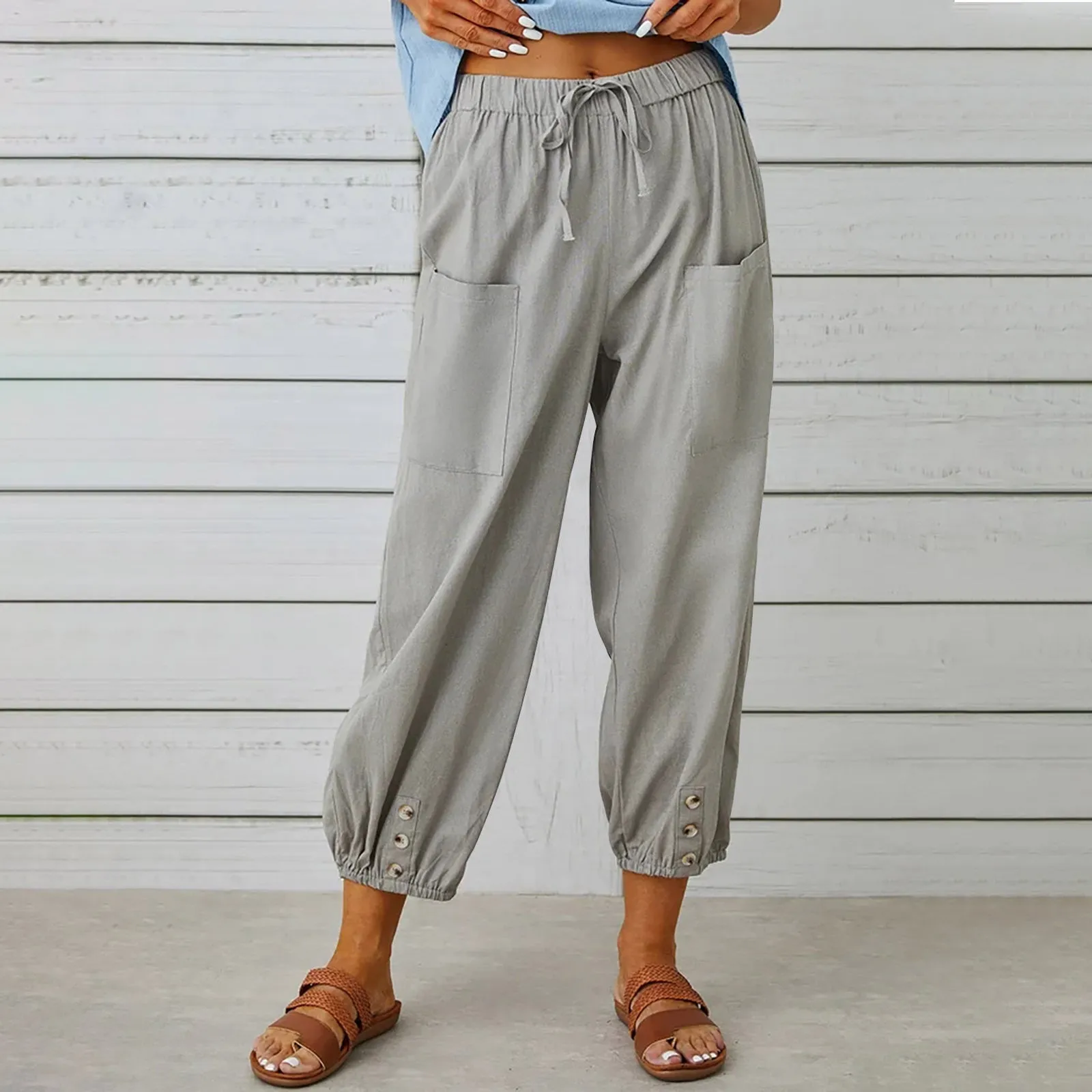 Women's Trendy Trousers With Pockets - GlamzLife