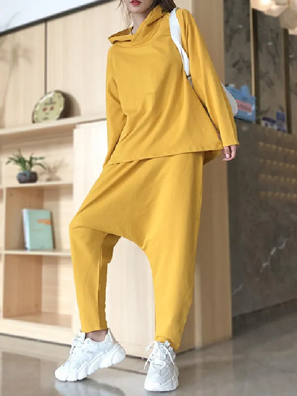 xakxx Casual Solid Hoodie&Pants Suits