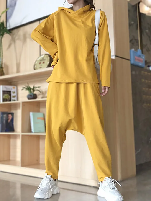 xakxx Casual Solid Hoodie&Pants Suits