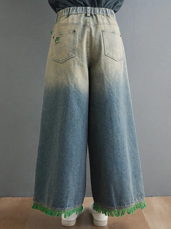 xakxx Original Split-Joint Column Wide Leg Jean Pants