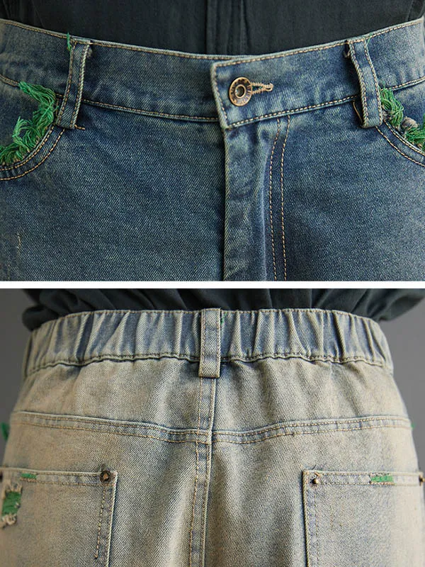 xakxx Original Split-Joint Column Wide Leg Jean Pants