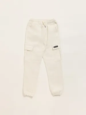 Y&F Kids Off White Cargo Joggers